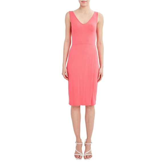 - XXL New BCBG Paris Women's V-Neck Jersey Midi Dress - Picture 3 of 6